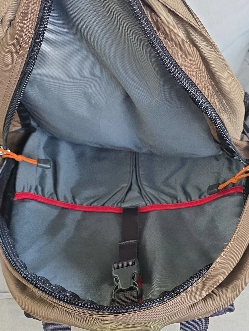 The North Face Borealis Backpack Tan Brown Orange Bungee Hiking Travel Laptop